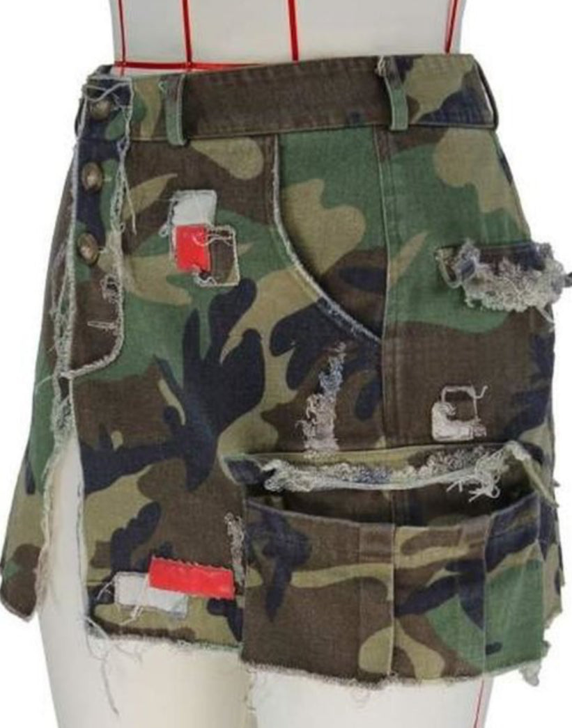 TKK Go Easy Camo Mini Skirt