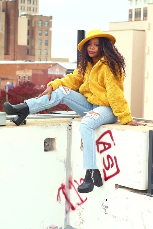 TKK Mustard Faux Fur Jacket