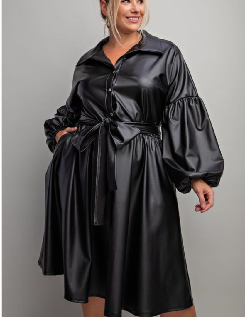 TKK Make It Sexy Faux Leather MIDI Dress