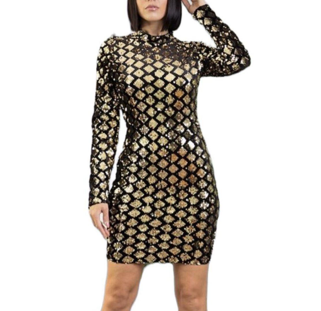 TKK SXY Gold Sequins Dress