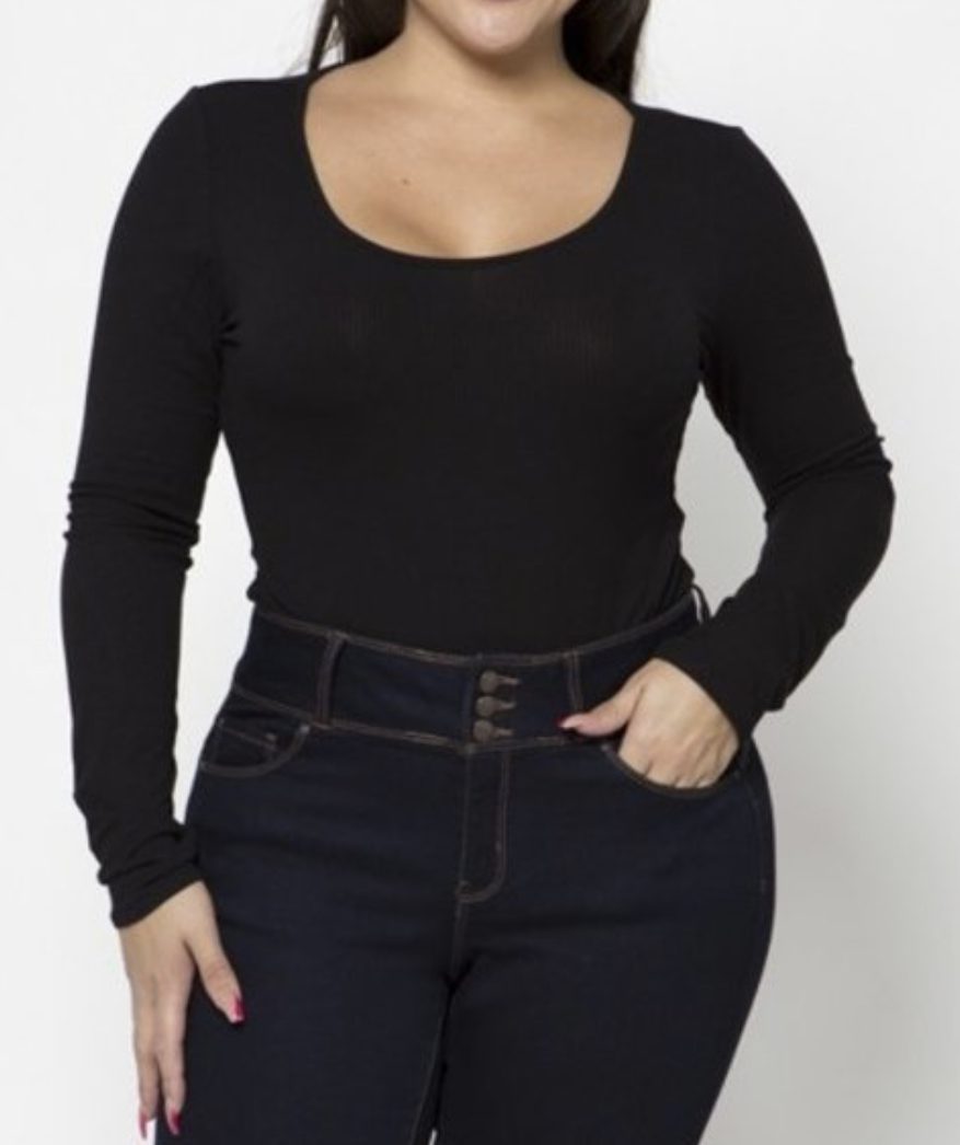 TKK Scoop Neck Long Sleeve Bodysuit