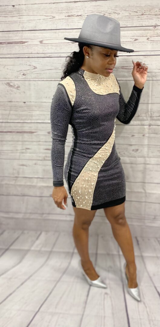 TKK Sequined See-Through Dress