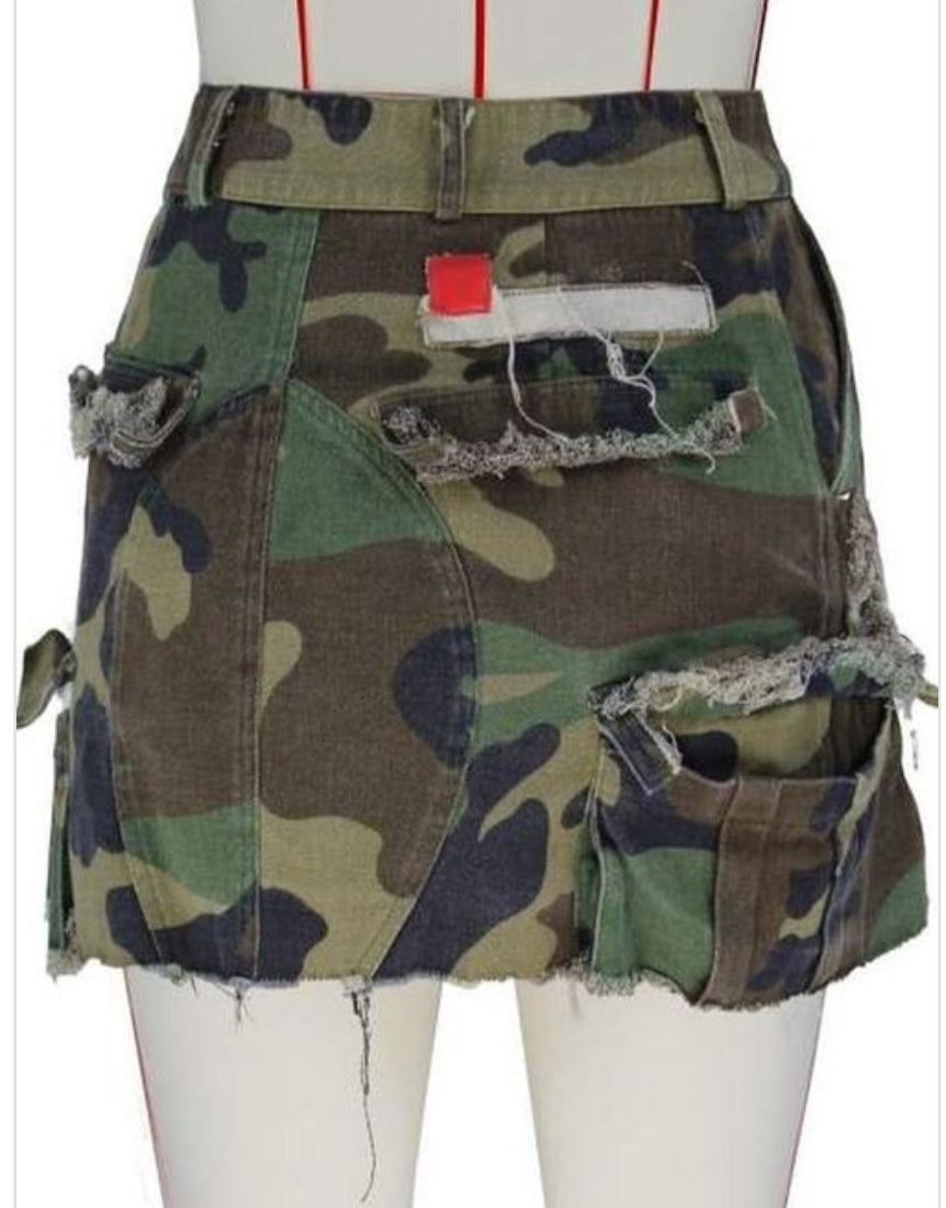 TKK Go Easy Camo Mini Skirt
