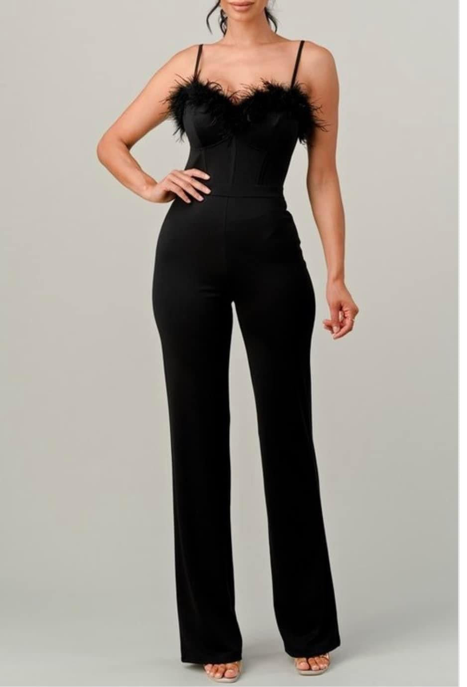 TKK Uptown Feather Jumpsuit