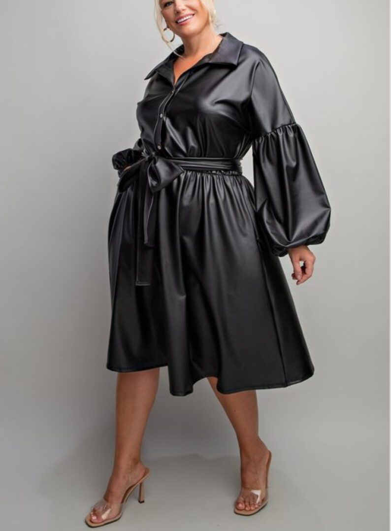 TKK Make It Sexy Faux Leather MIDI Dress