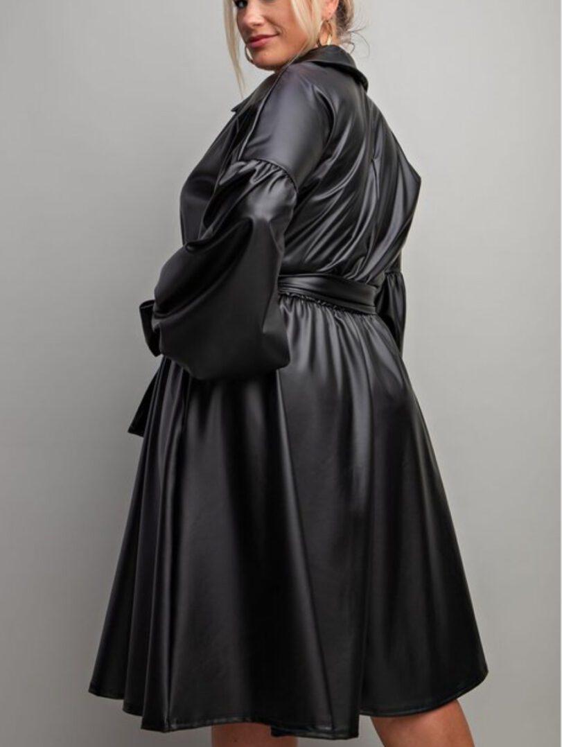 TKK Make It Sexy Faux Leather MIDI Dress