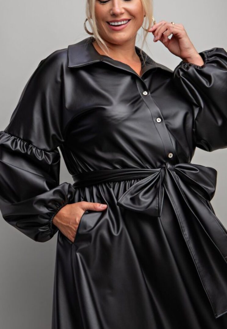 TKK Make It Sexy Faux Leather MIDI Dress