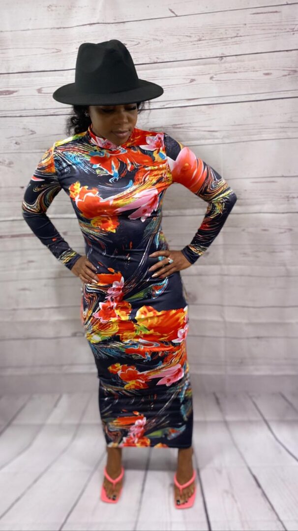 TKK Kelli Flower Print Bodycon Dress