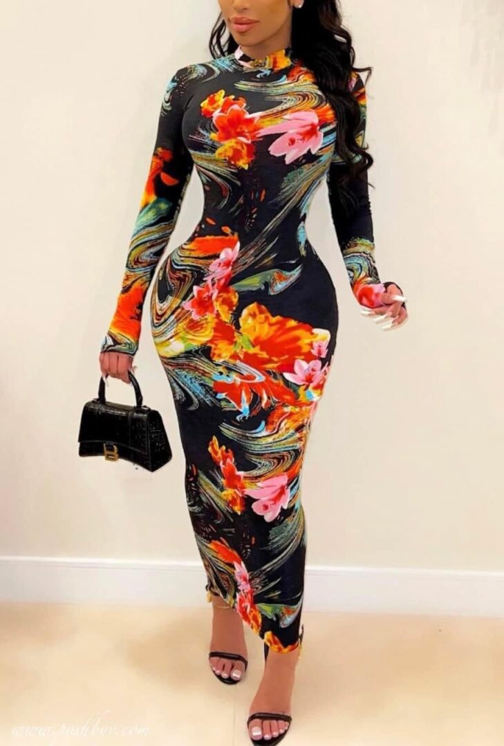 TKK Kelli Flower Print Bodycon Dress