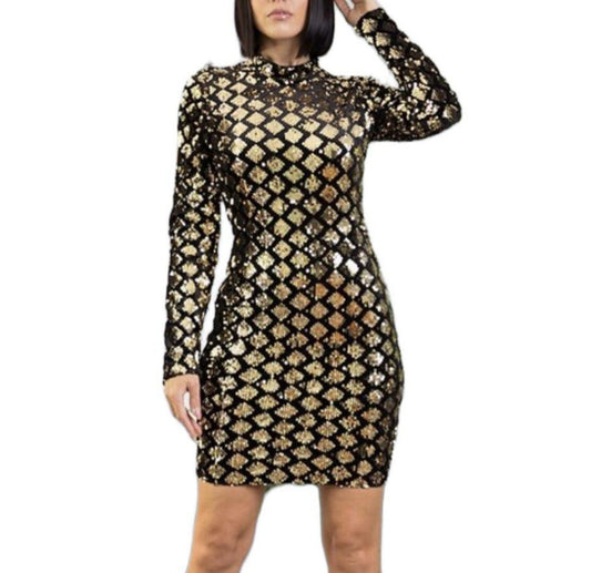 TKK SXY Gold Sequins Dress