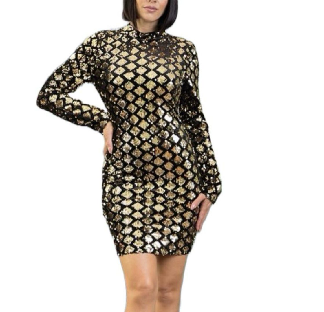 TKK SXY Gold Sequins Dress