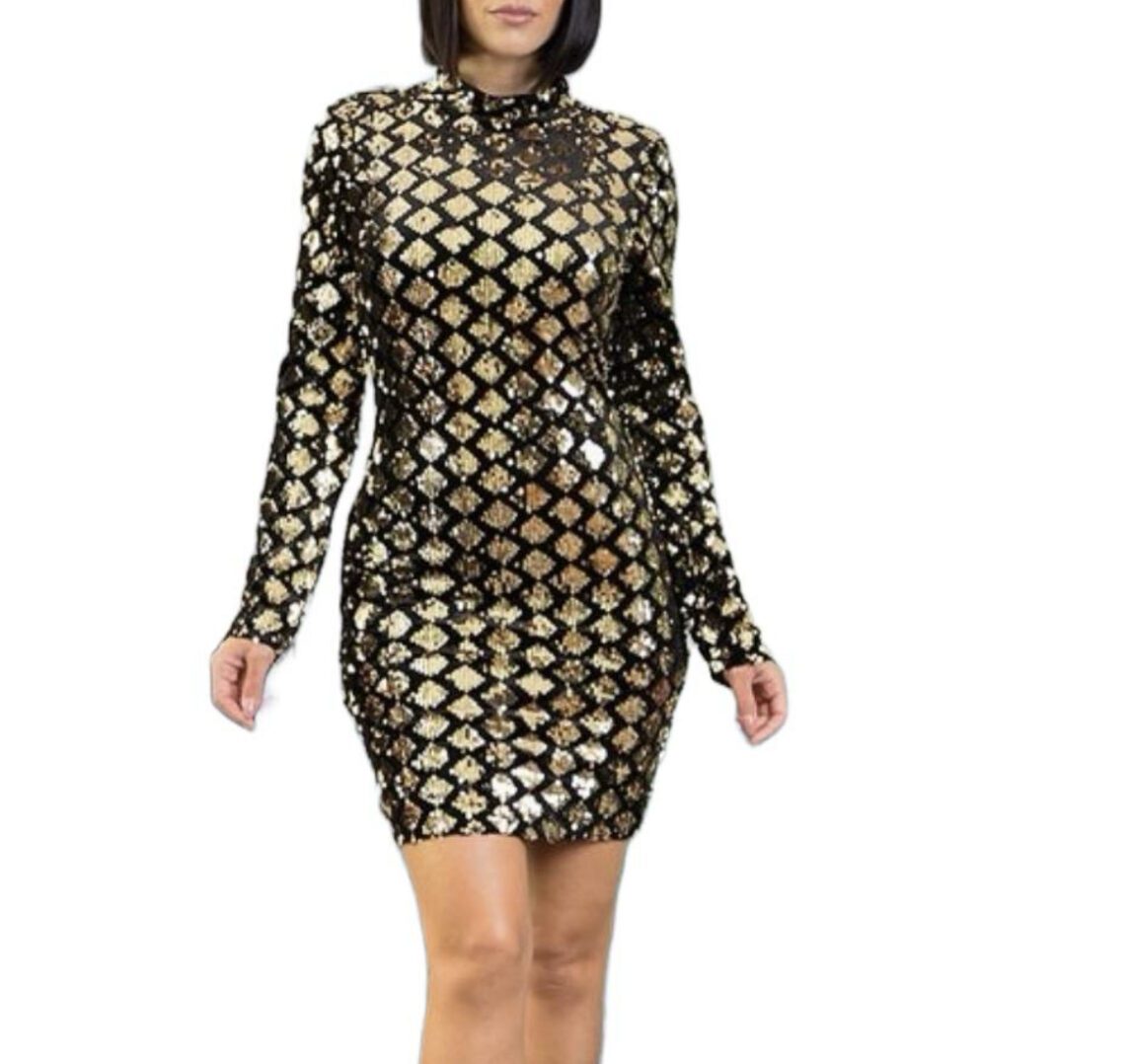 TKK SXY Gold Sequins Dress