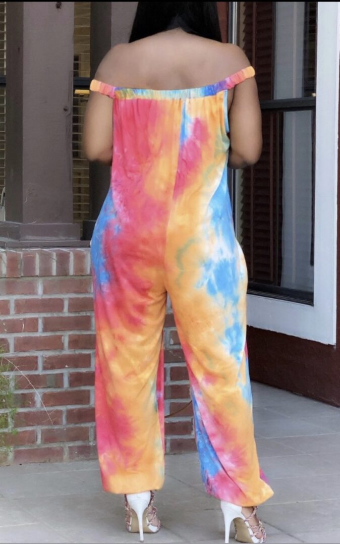 TKK Off The Shoulder Tie-dye Jumpsuit