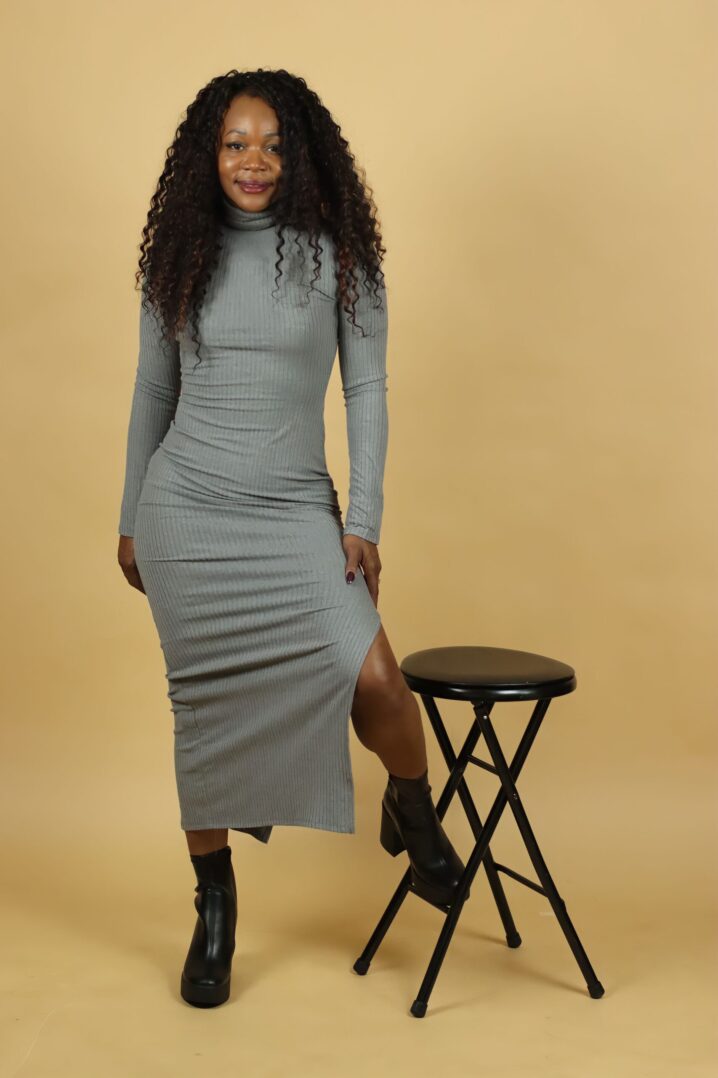 TKK Side Slit Sweater Dress