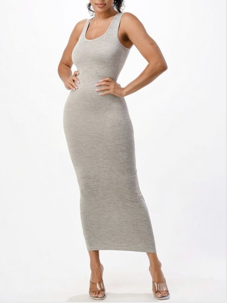 TKK Solid Color Tank Maxi Dress