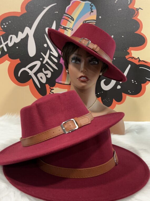 TKK White Flat Top w/Band Fedora