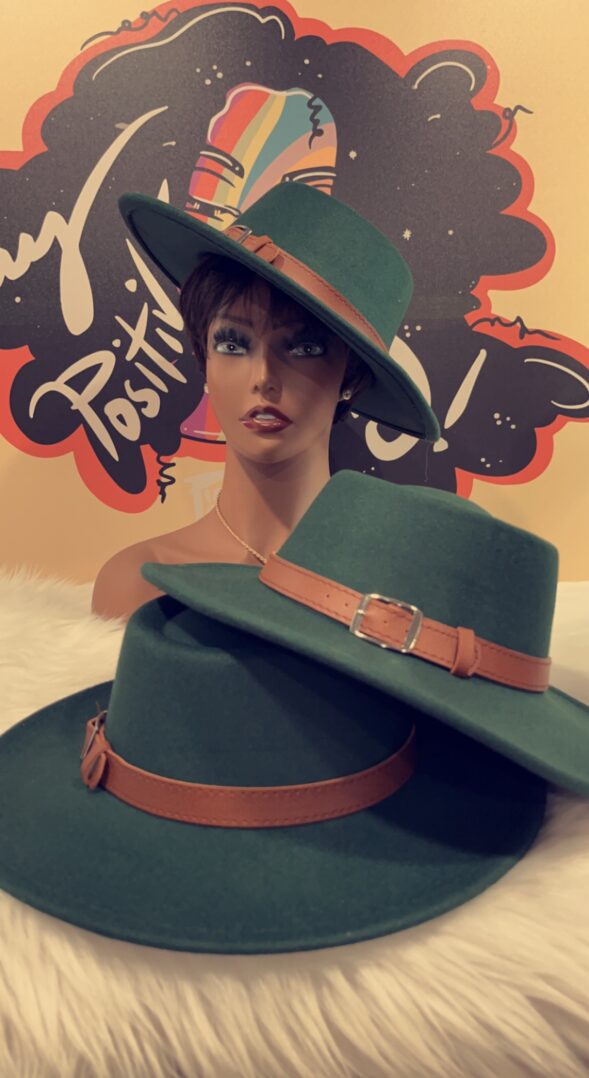 TKK White Flat Top w/Band Fedora