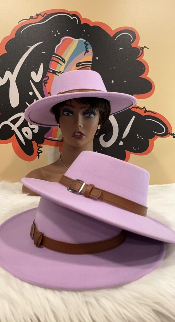 TKK White Flat Top w/Band Fedora