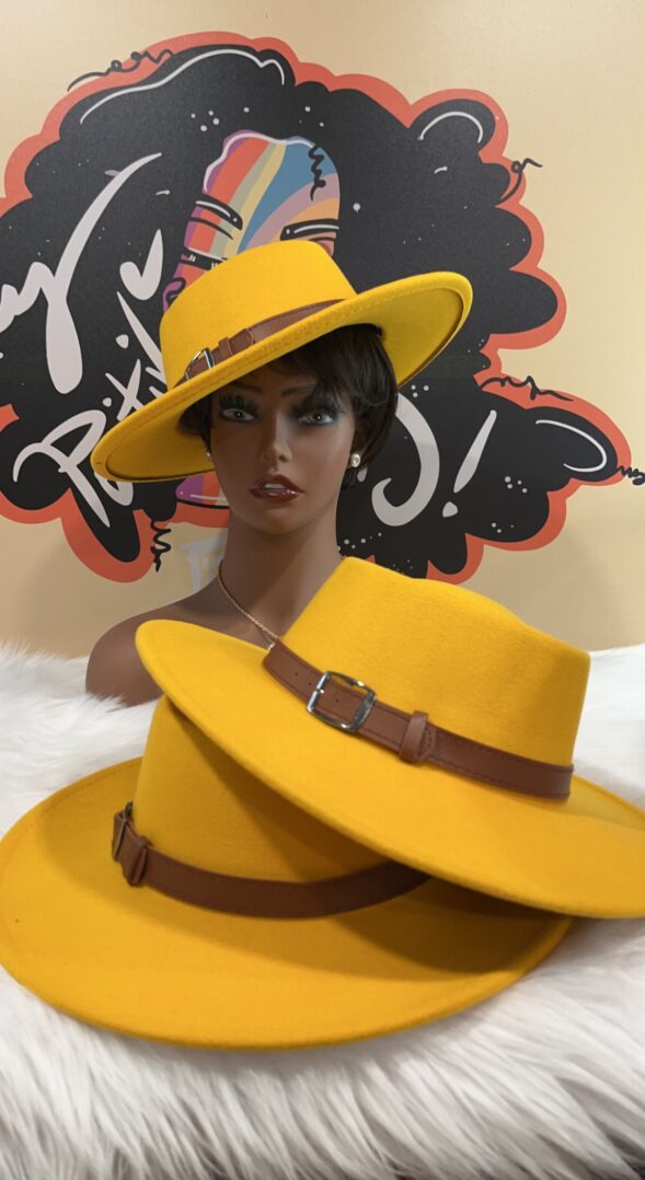 TKK White Flat Top w/Band Fedora