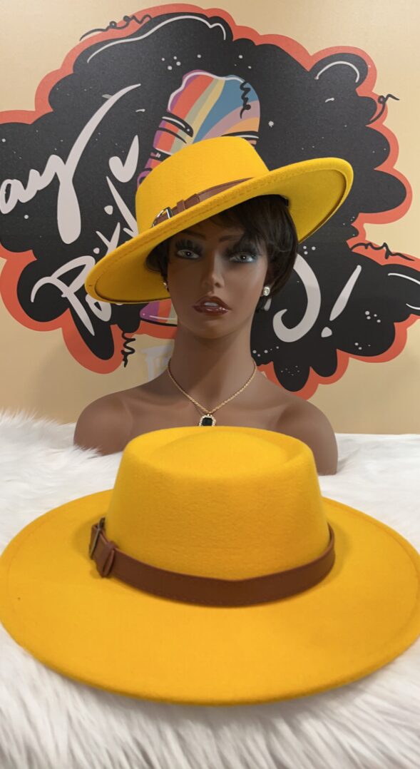 TKK White Flat Top w/Band Fedora