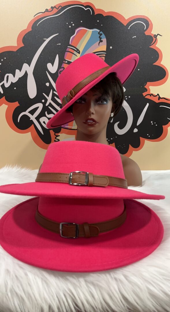 TKK White Flat Top w/Band Fedora