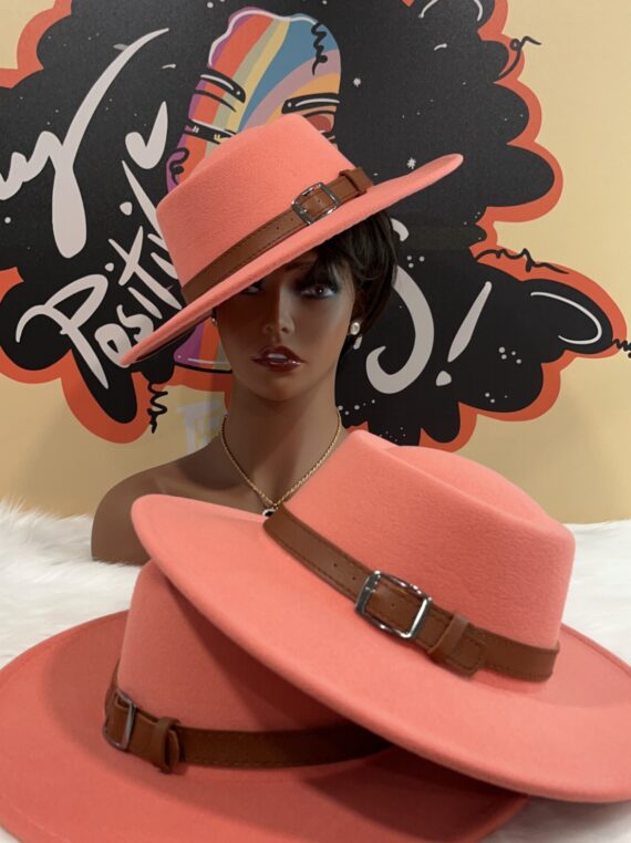 TKK White Flat Top w/Band Fedora