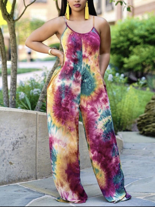TKK Tie-Dye Purple Jumpsuit