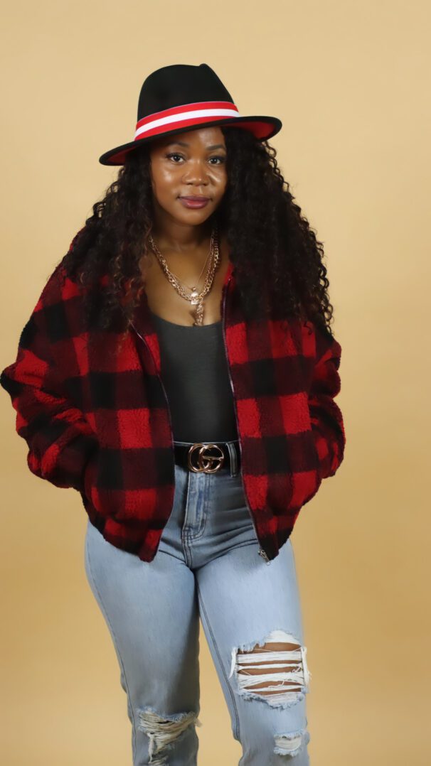 TKK Plaid Zip Up Jacket